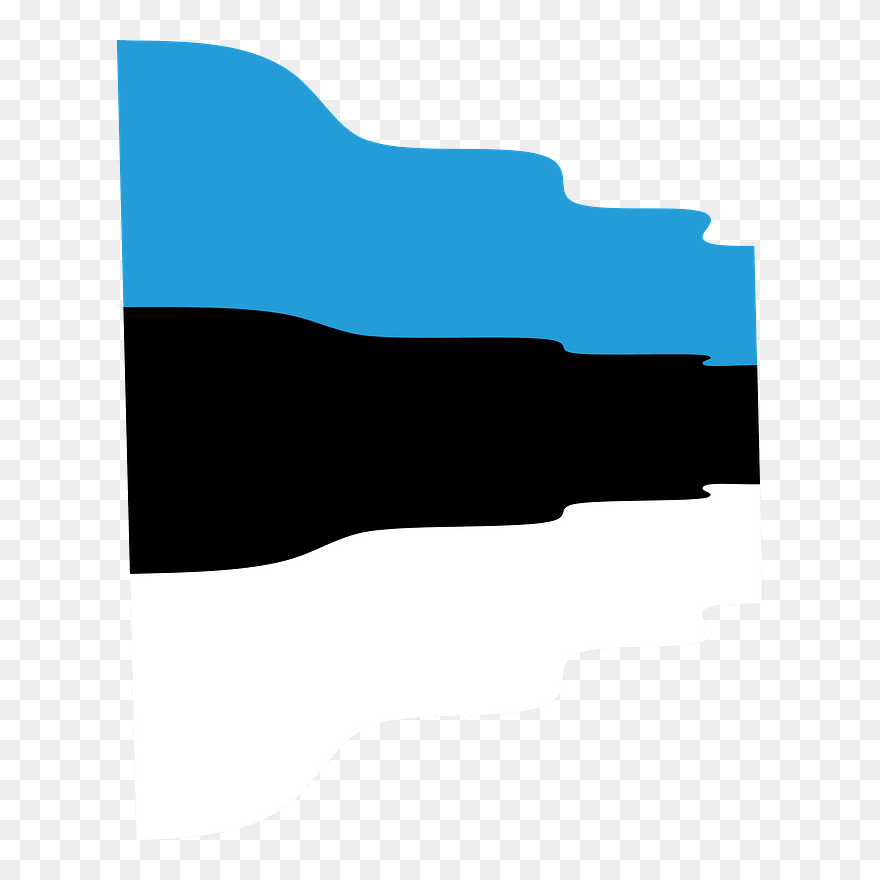 Estonia Wavy Flag Clipart - Png Download