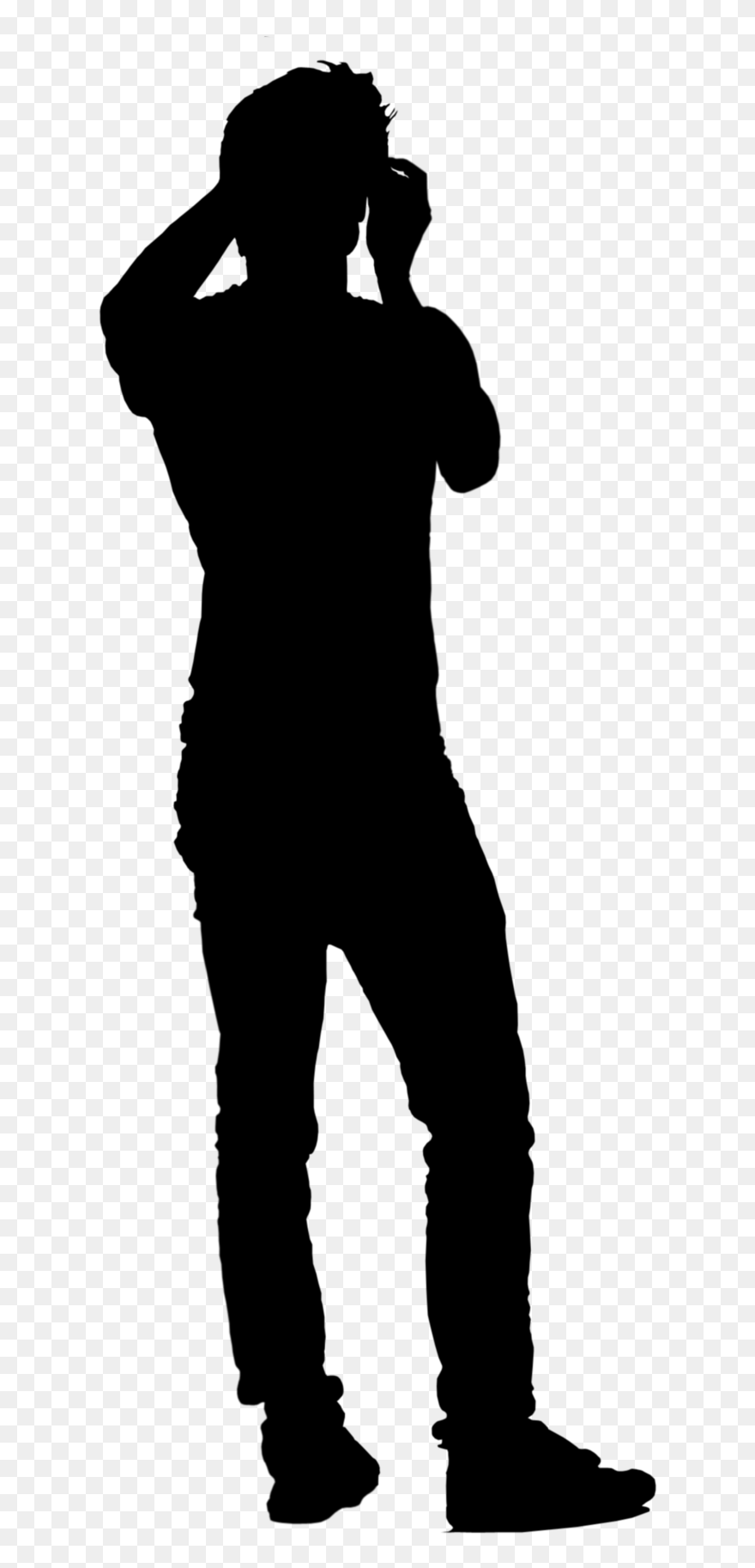 Png Black Human - Woman Standing Silhouette Png Clipart