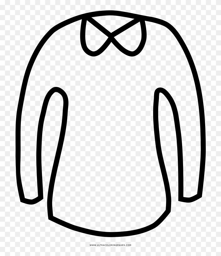 Sweater Coloring Page - Dibujo De Sueter Para Colorear Clipart