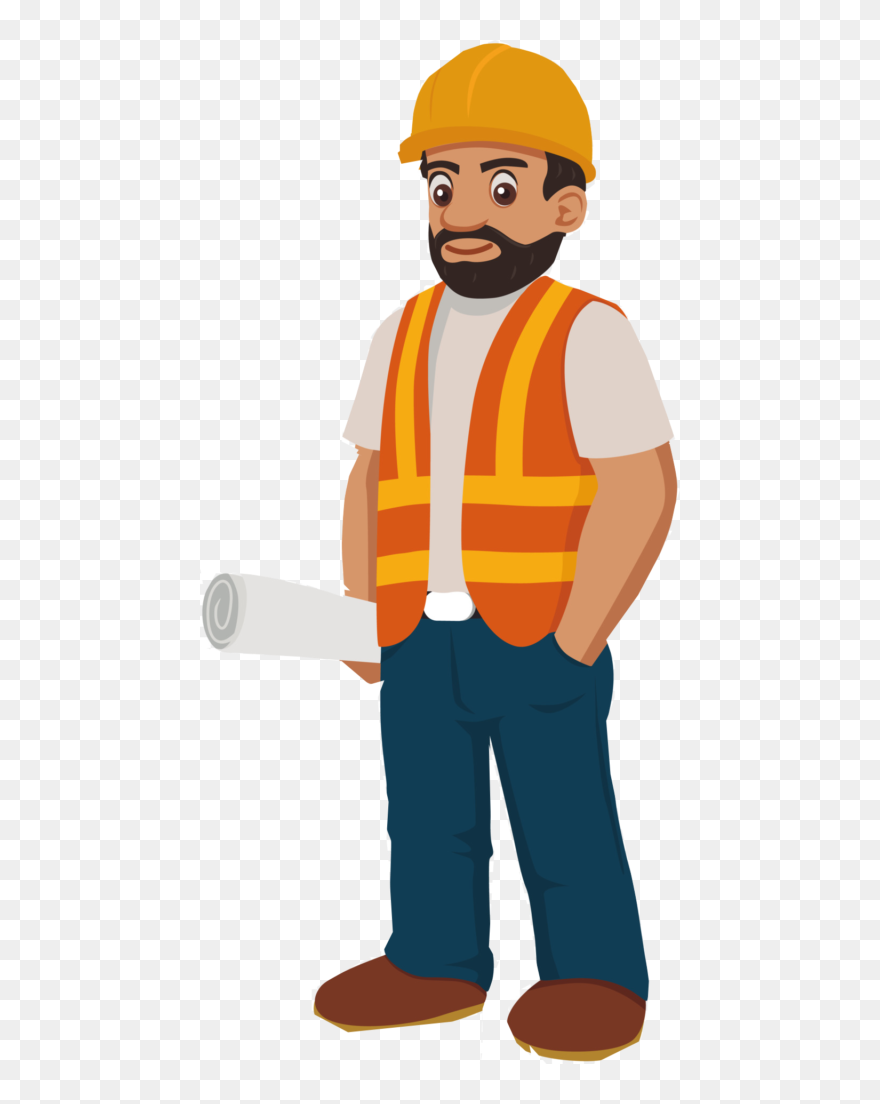Cartoon Simple Construction Worker Clipart