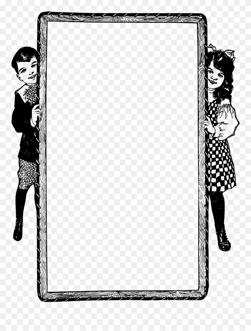 Little Boy And Big - Boy And Girl Frames Clipart
