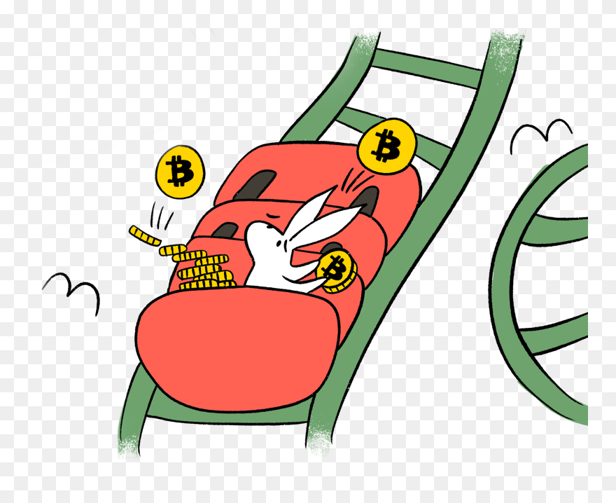 B Is Fot Bitcoin Roller Coaster - Cartoon Clipart