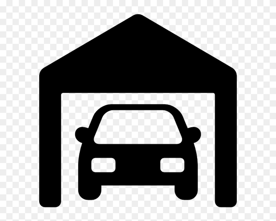 Park Parking House Transprent - Car Garage Clipart Black And White - Png Download