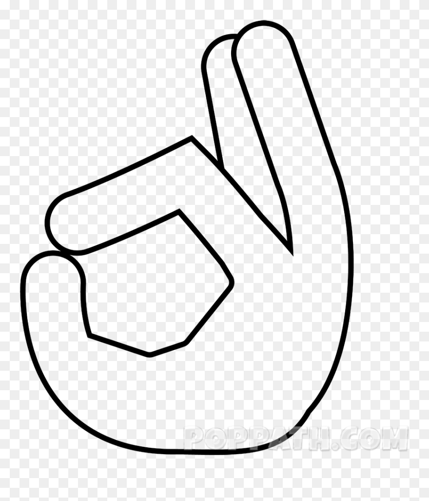 Transparent Signing Clipart - White Ok Hand Emoji - Png Download