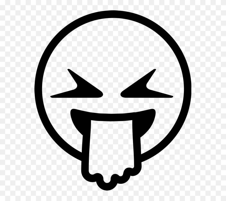 Transparent Emoji Clipart Black And White - Barf Emoji Coloring Pages - Png Download