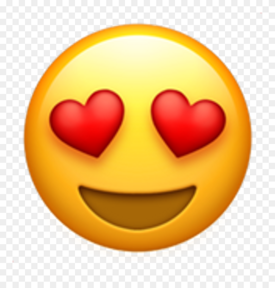 Heart Eyes Emoji Clipart Clipart Black And White Heart - Iphone Emoji Transparent Background - Png Download