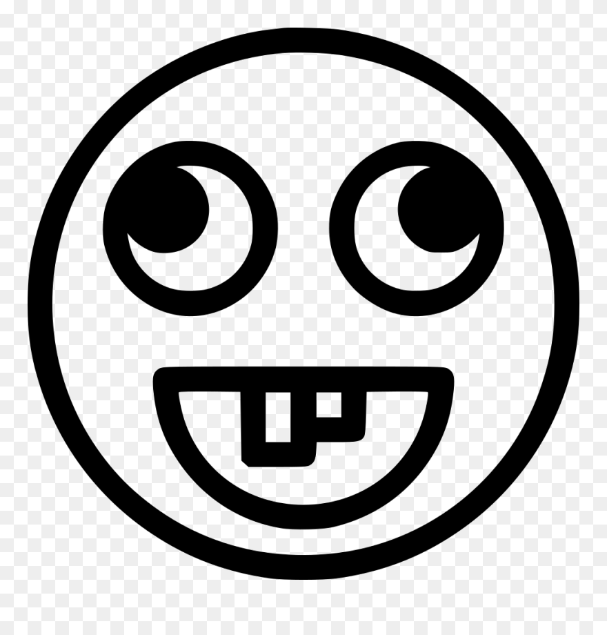 Png File Svg Stupid Emoji Black And White- - White Emoji Icon Transparent Clipart