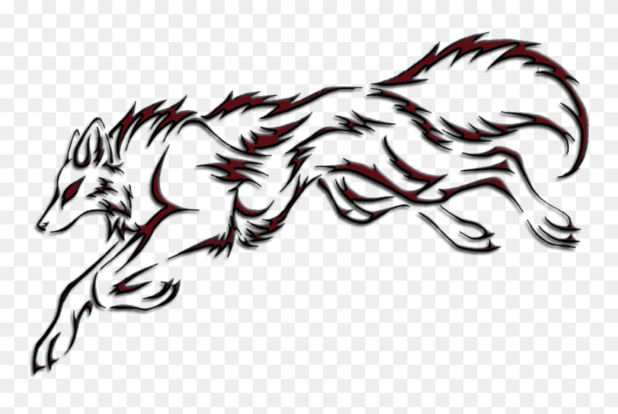 Tattoo Arctic Wolf Lone Wolf Clip Art - Wolf Line Art Tattoo - Png Download