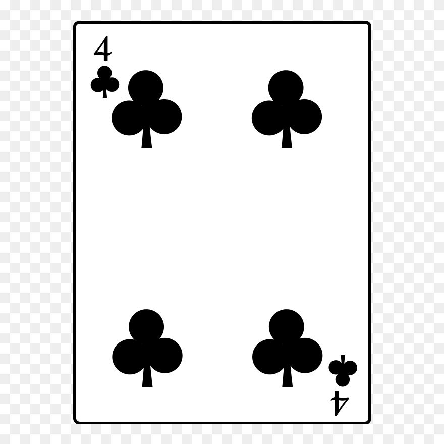 4 Of Clubs Playing Card Clipart