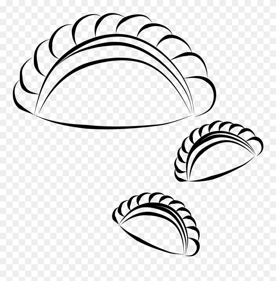 Transparent Herb Clipart Black And White - Curry Puff Clipart Black And White - Png Download