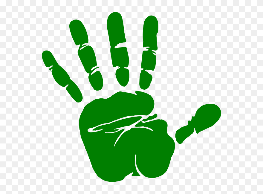 Fingers Clipart Childrens - Green Handprint Png Transparent Png
