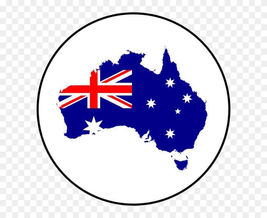 Australian Flag In Map Clipart