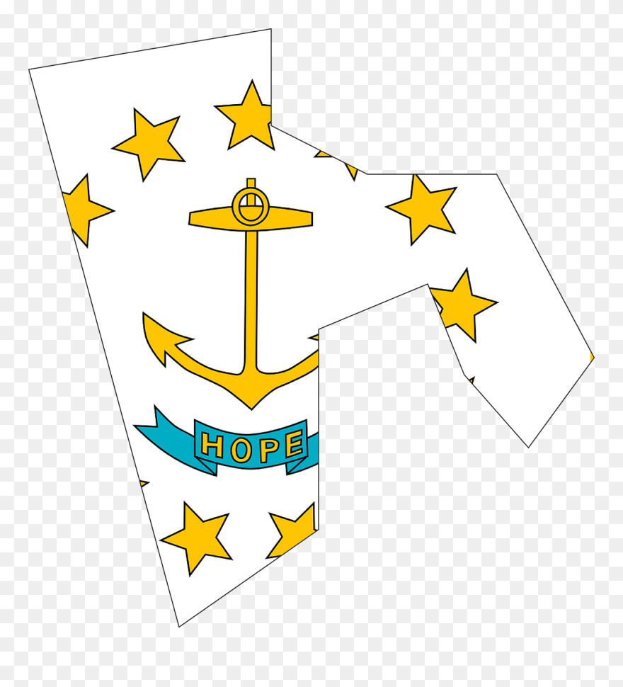 Rhode Island Map Flag Clipart