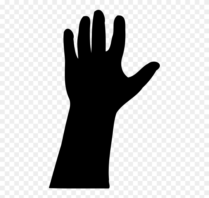 Raised Hand Silhouette Clip Art Download - Hand Silhouette Hand Clip Art - Png Download