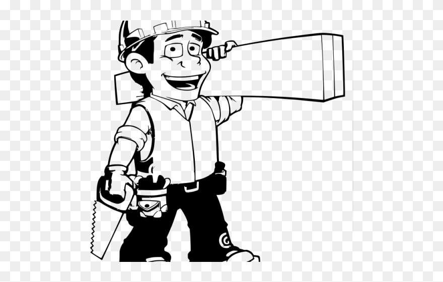 Trabajar Cliparts - Carpenter Black And White Clipart - Png Download