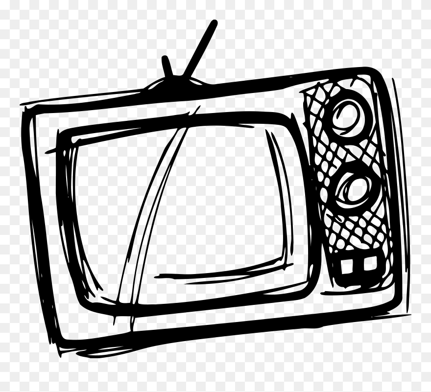 Transparent Watching Tv Clipart Black And White - Tv Drawing Png