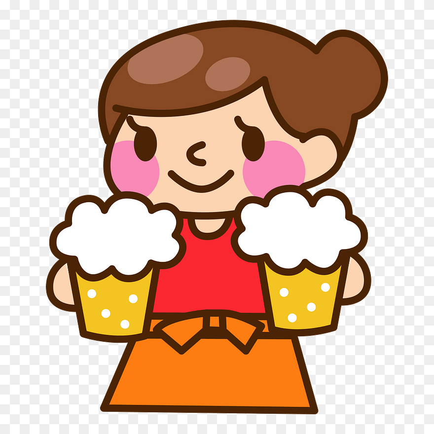 Tavern Waitress Beer Clipart - Cash Register Clipart - Png Download