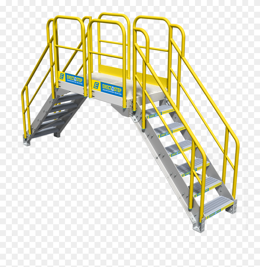 Industrial 6-step Crossover Stairs - Crossover Stairs Clipart