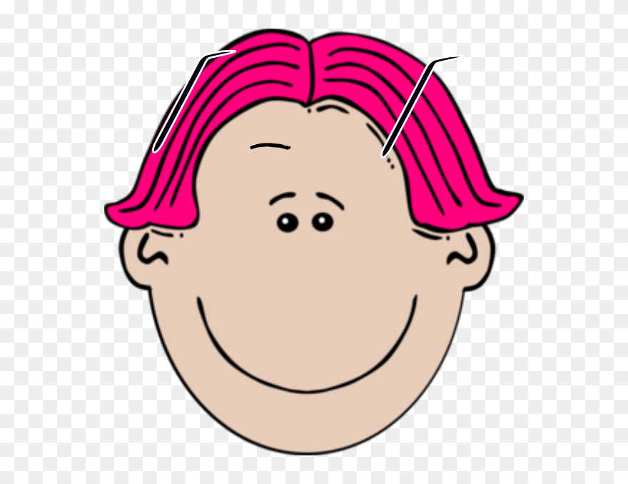 Cartoon Character With Parted Hair Clipart