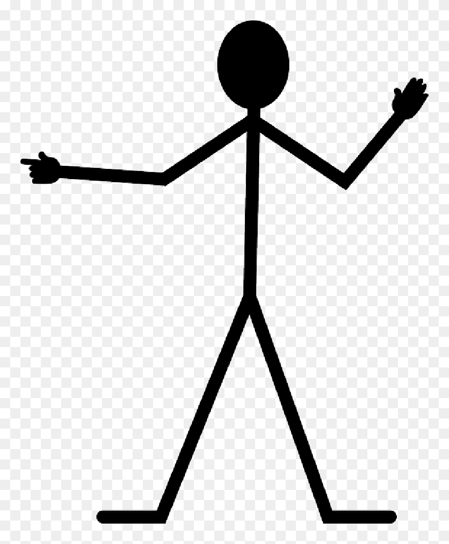 Black, Left, Stick, Man, Pointing, Stickman, Point - Stickman Clipart - Png Download