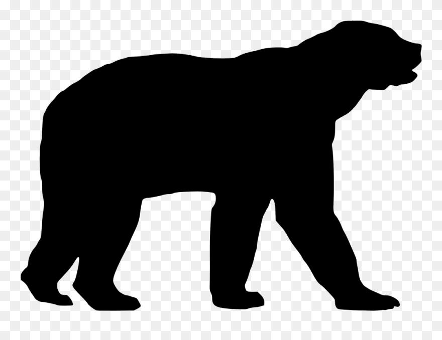 Polar Bear Silhouette Dog - Polar Bear Extinction Png Clipart