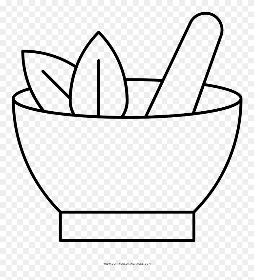 Mortar And Pestle Coloring Page - Coloring Page Mortar Clipart