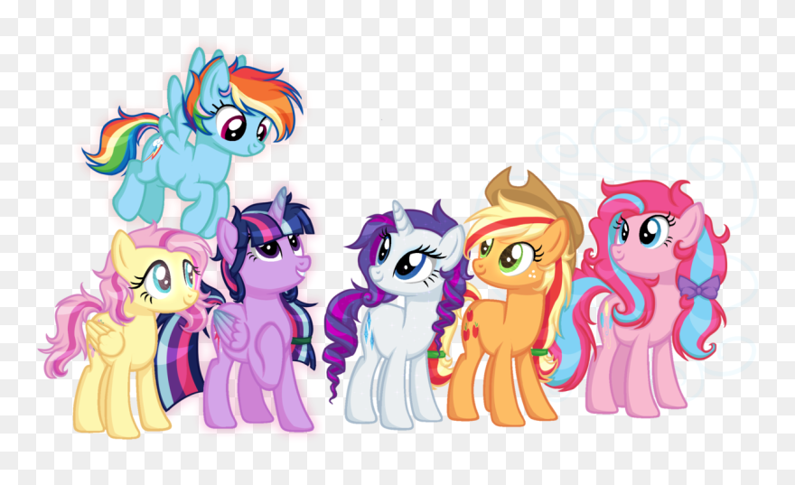 Transparent Mlp Base Png - Mane 6 My Little Pony Base Clipart