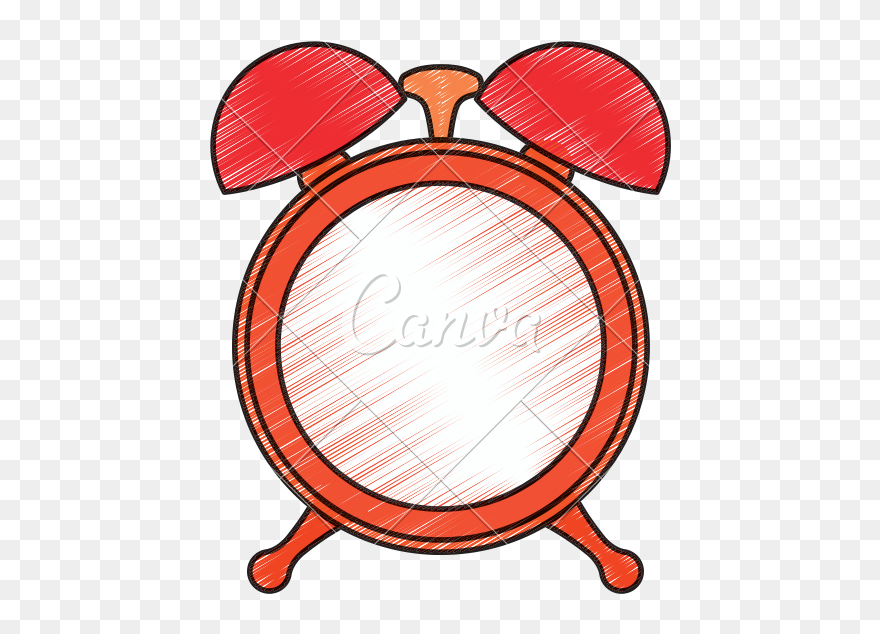 Classic Alarm Clock Sketch - Alarm Clock Clipart