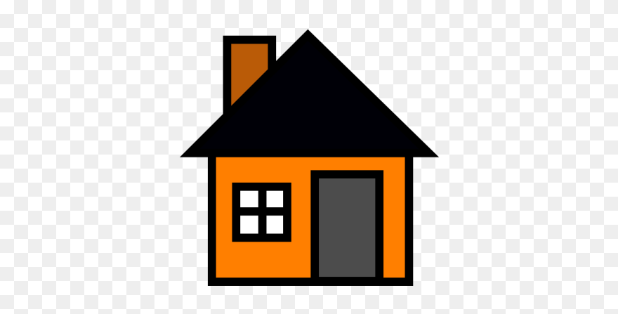 Orange House Png Clip Art - House Made Of Shapes Transparent Png