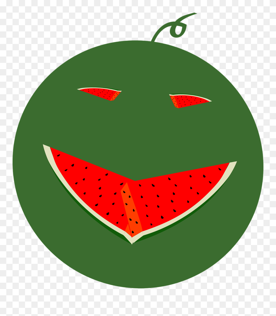 Big Watermelon With Face Clipart
