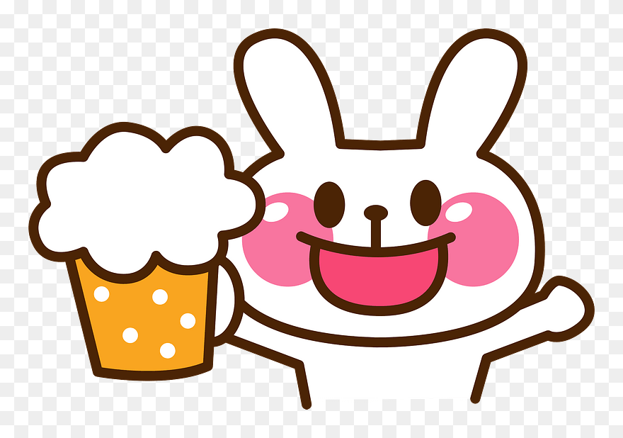 Beer Rabbit Animal Clipart - うさぎ お 酒 イラスト - Png Download