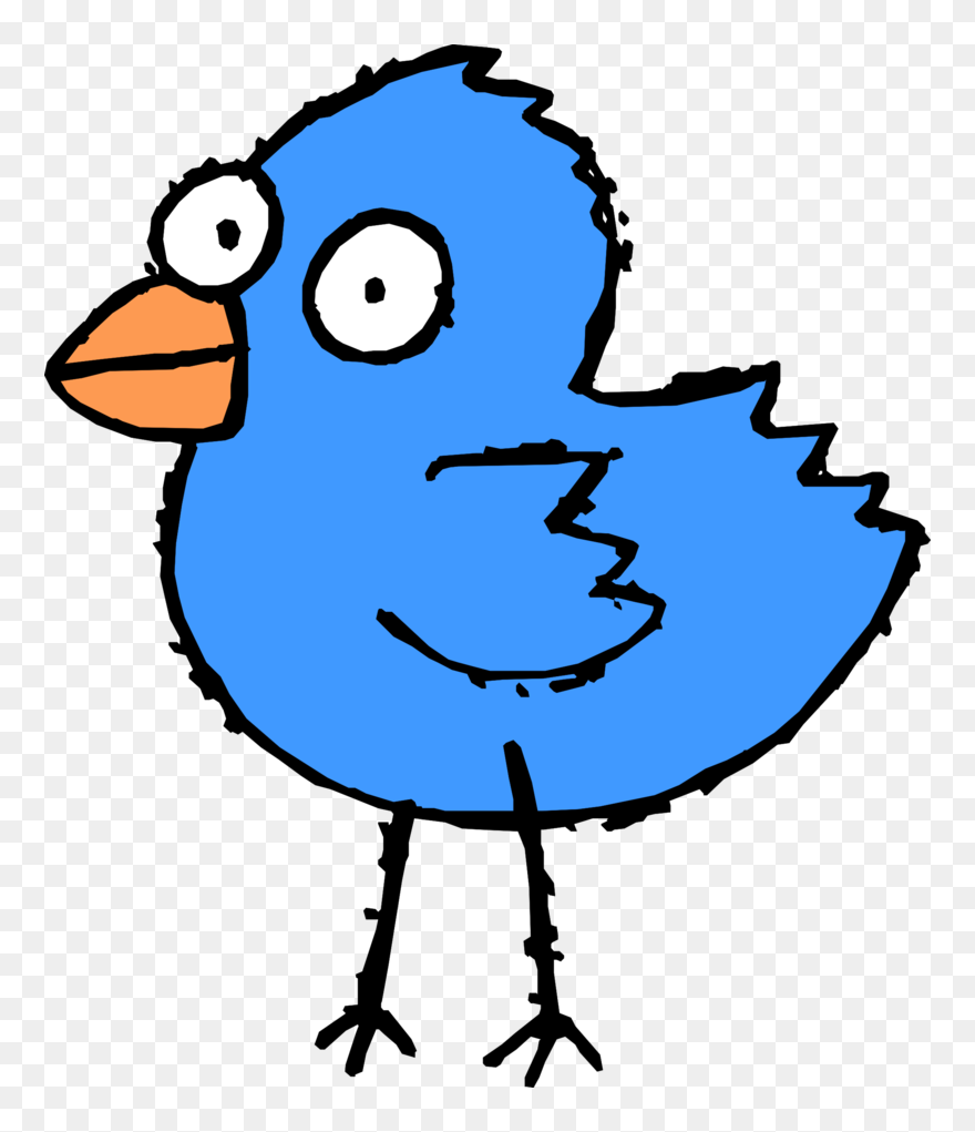 And Twitter Cartoon Black White Drawing Bird - Black And White Bird Clipart - Png Download