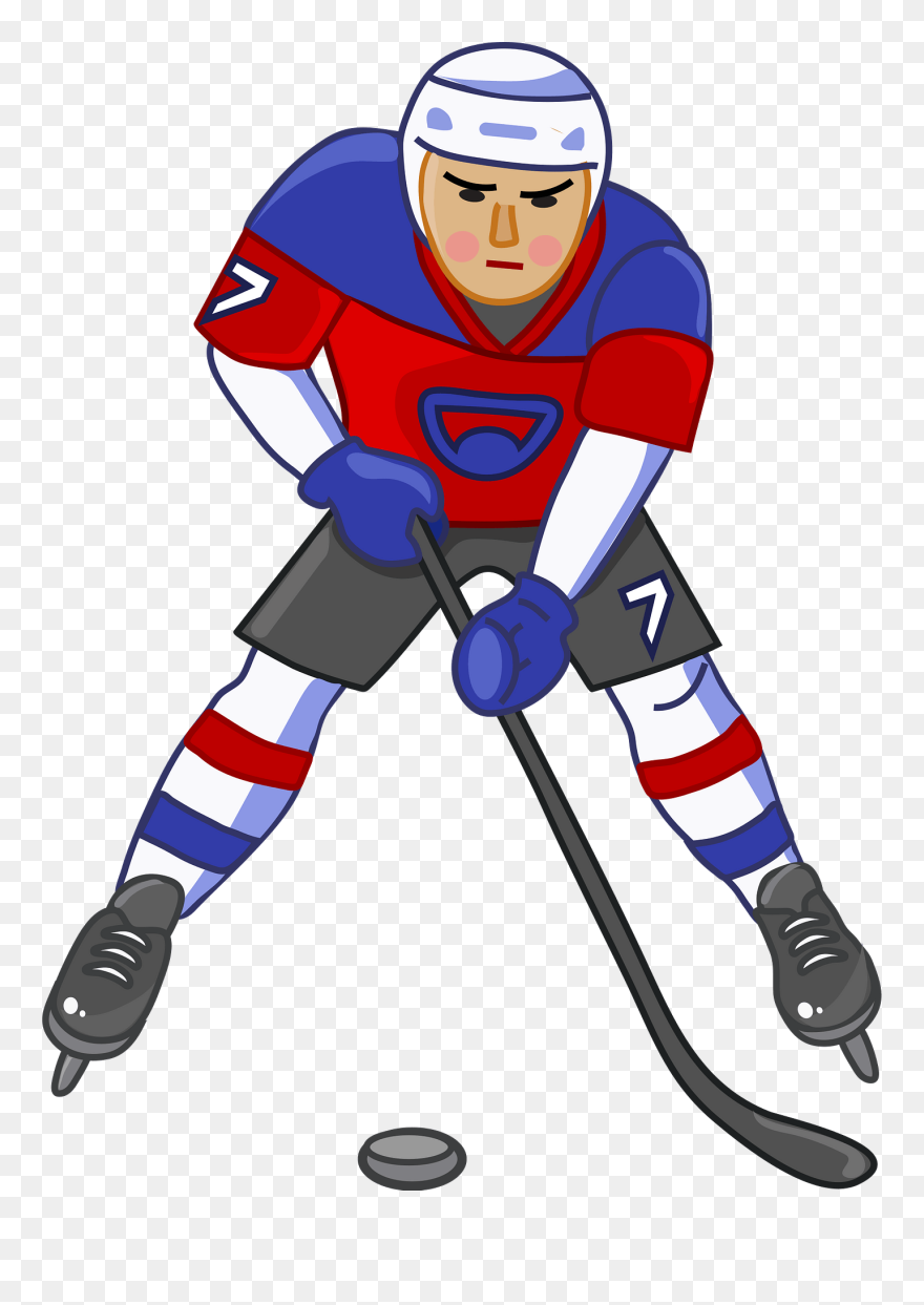 Hockey Player Clipart - Cartoon - Png Download