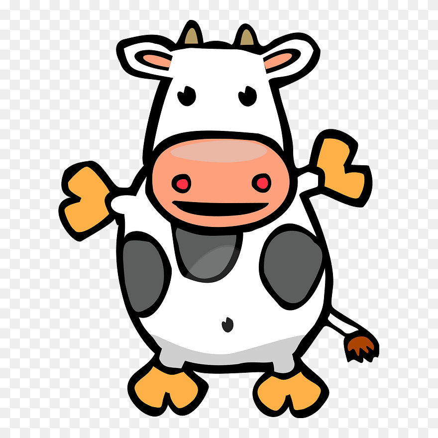 Cute Cow Clipart - Clip Art - Png Download
