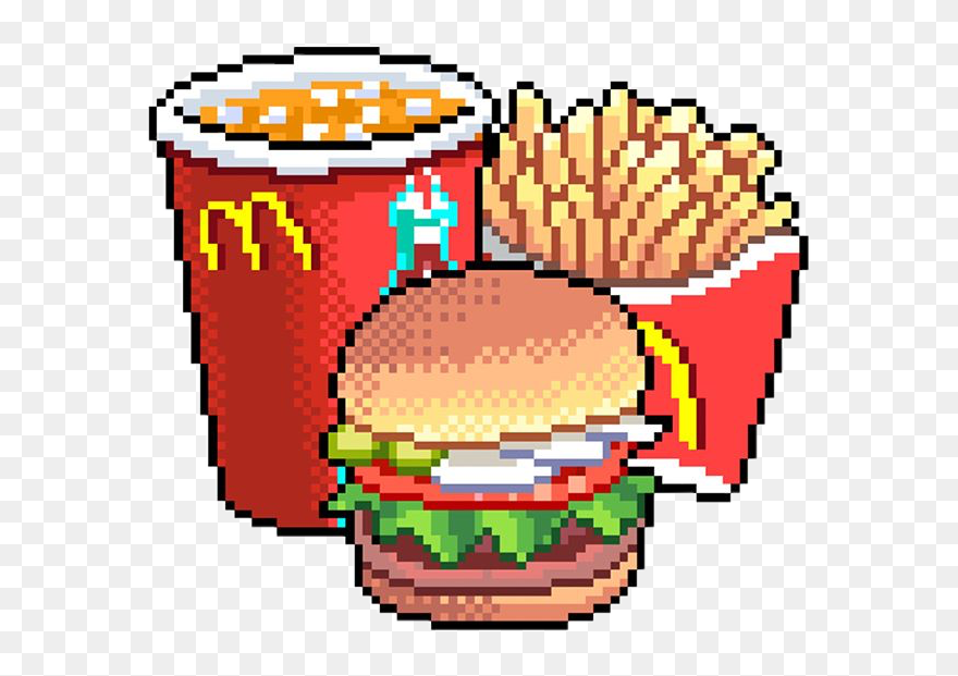 #mcdonalds #maccas #food #burger #fries #drink #cococola - Food Pixel Art Transparent Clipart