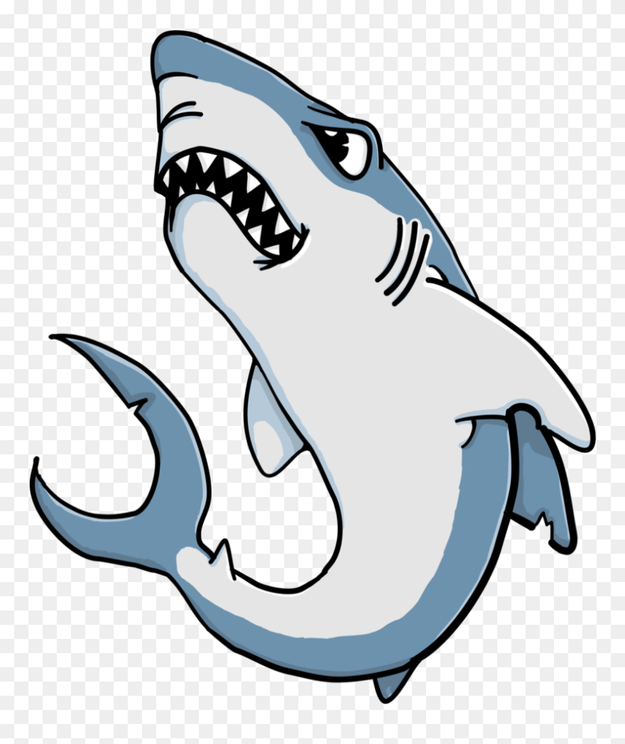 Shark Animated Cartoon Clip Art - Transparent Animated Shark Cartoon - Png Download