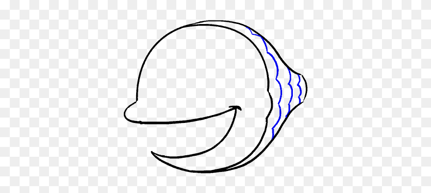 How To Draw Cartoon Fish - Line Art Clipart