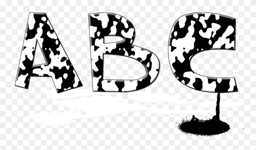 Letras Con Manchas De Vaca Clipart