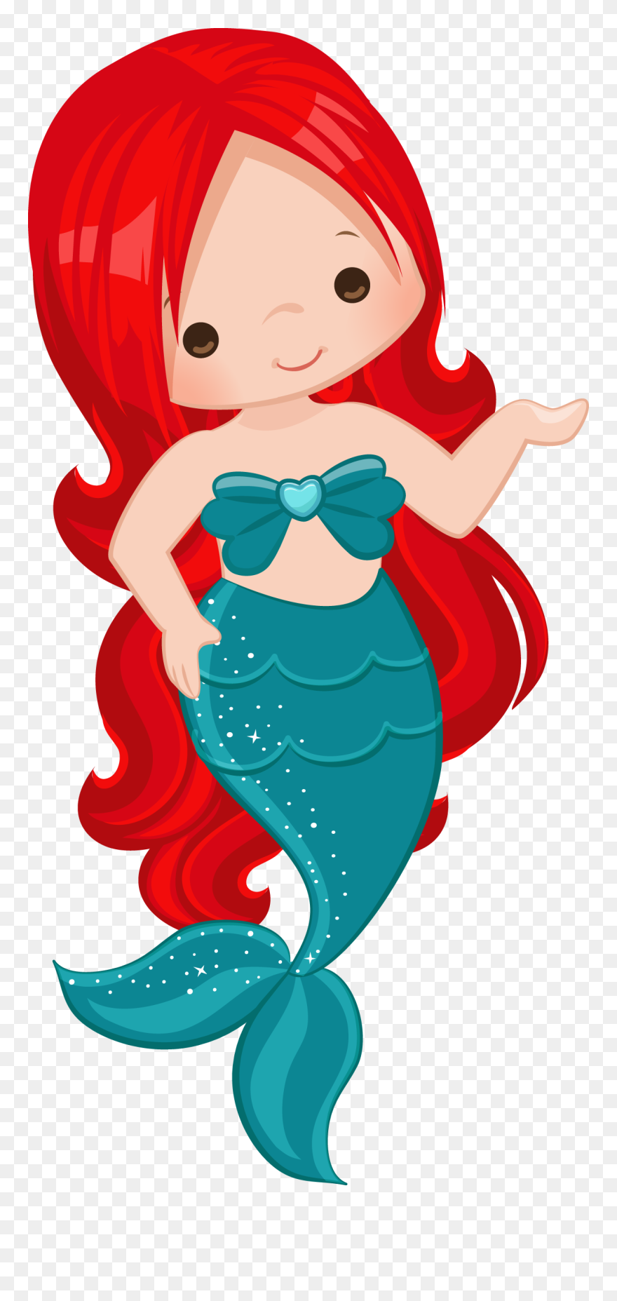 Mermaid Under The Sea Round Edible Icing Cake Topper - Under The Sea Mermaid Clipart