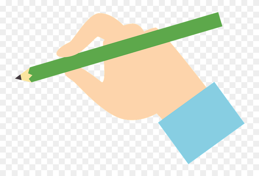 Hand Pencil Writing Clipart - 鉛筆 で 書く イラスト - Png Download