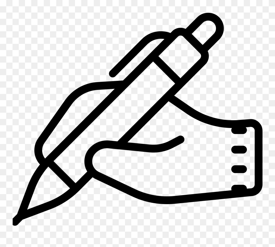 Hand With Pen Icon - Icon Hand With Pen Clipart