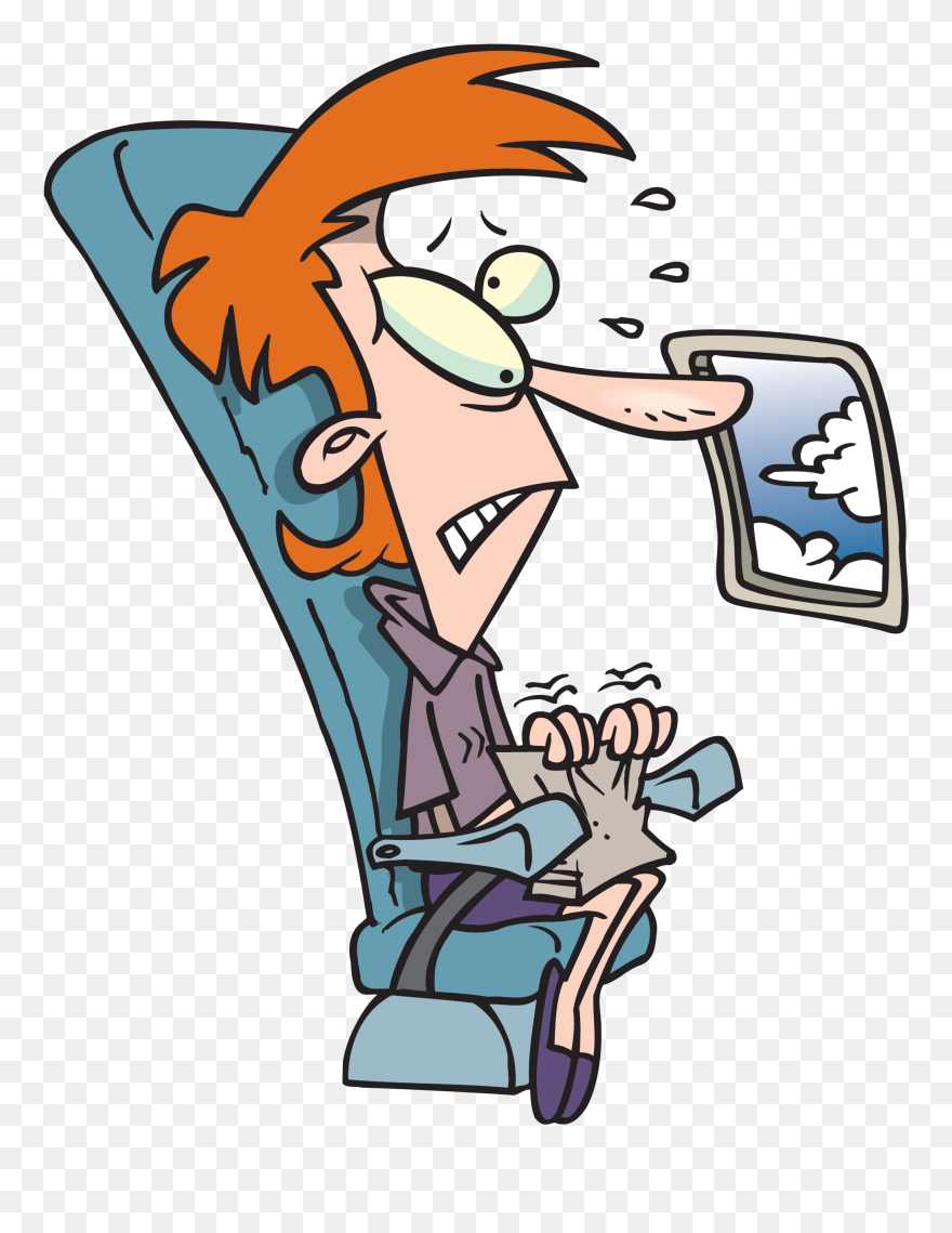 Funny Afraid Of Flying Clipart
