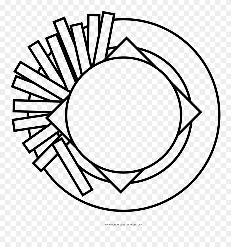 Meal Coloring Page - Circle Clipart