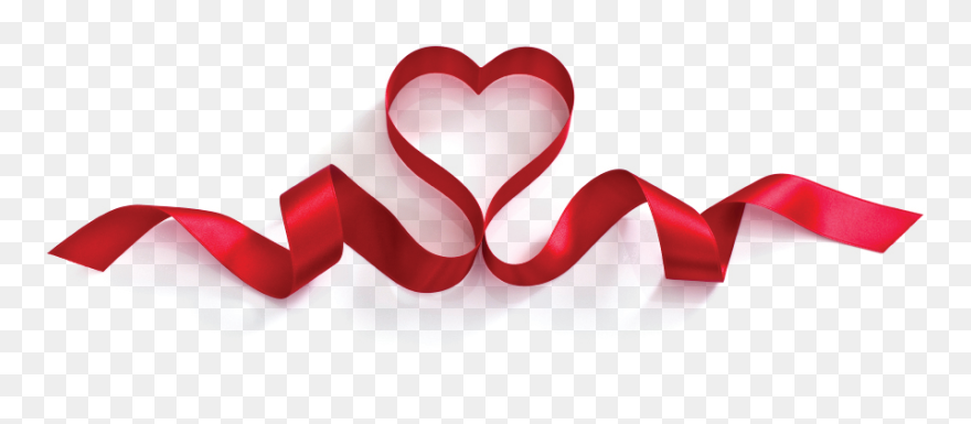 Valentine"s Day Ribbon Heart Clip Art - Transparent Background Valentines Day Clip Art - Png Download