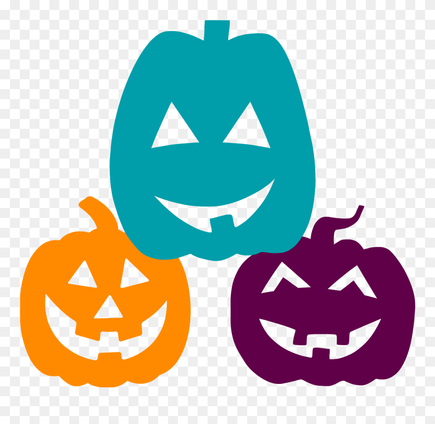 Teal-pumpkin - Halloween Clip Art Colorful - Png Download