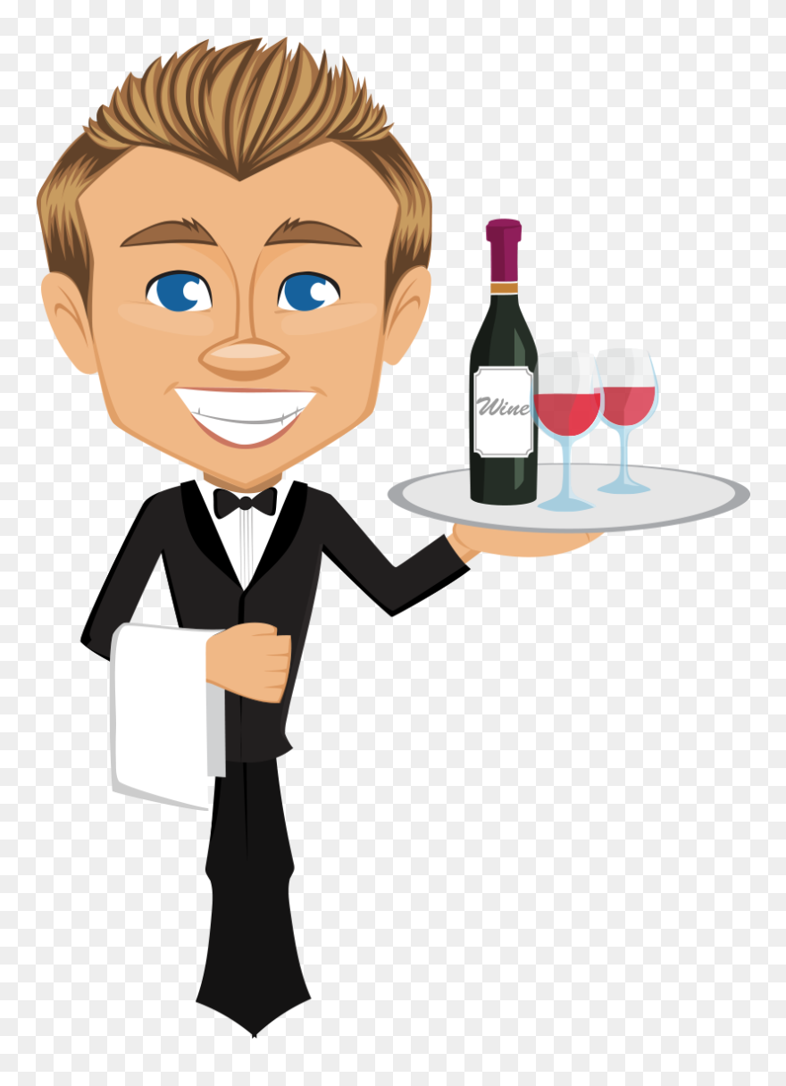 Cartoon Q Version Cook - Waiter Cartoon Png Clipart