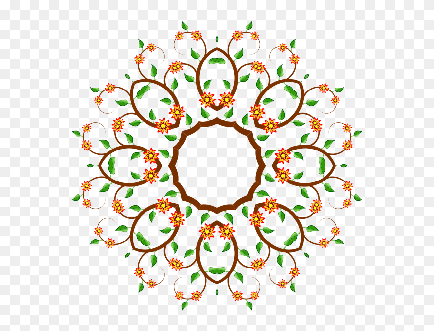 Image Of Circle-shaped Floral Tree - Rangoli For Diwali Durga Clipart