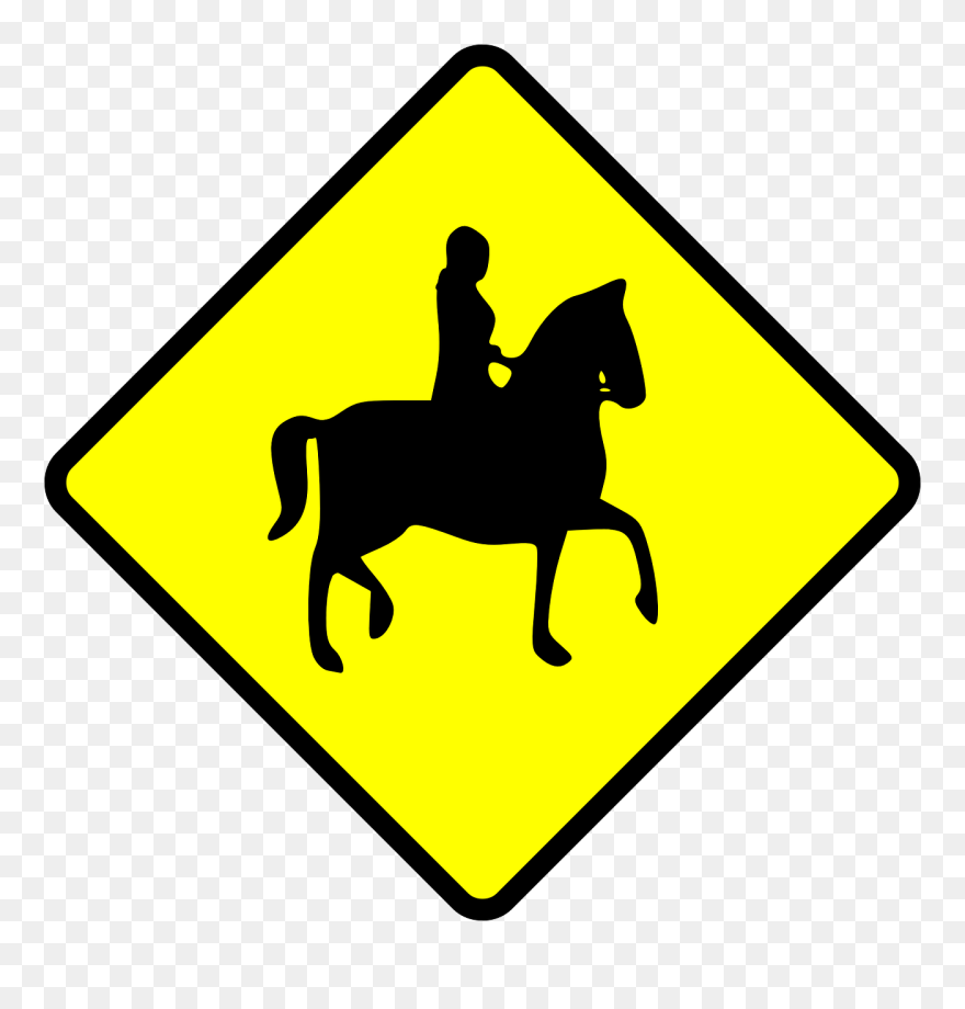 Transparent Horse Riding Clipart - Horse Crossing Sign - Png Download