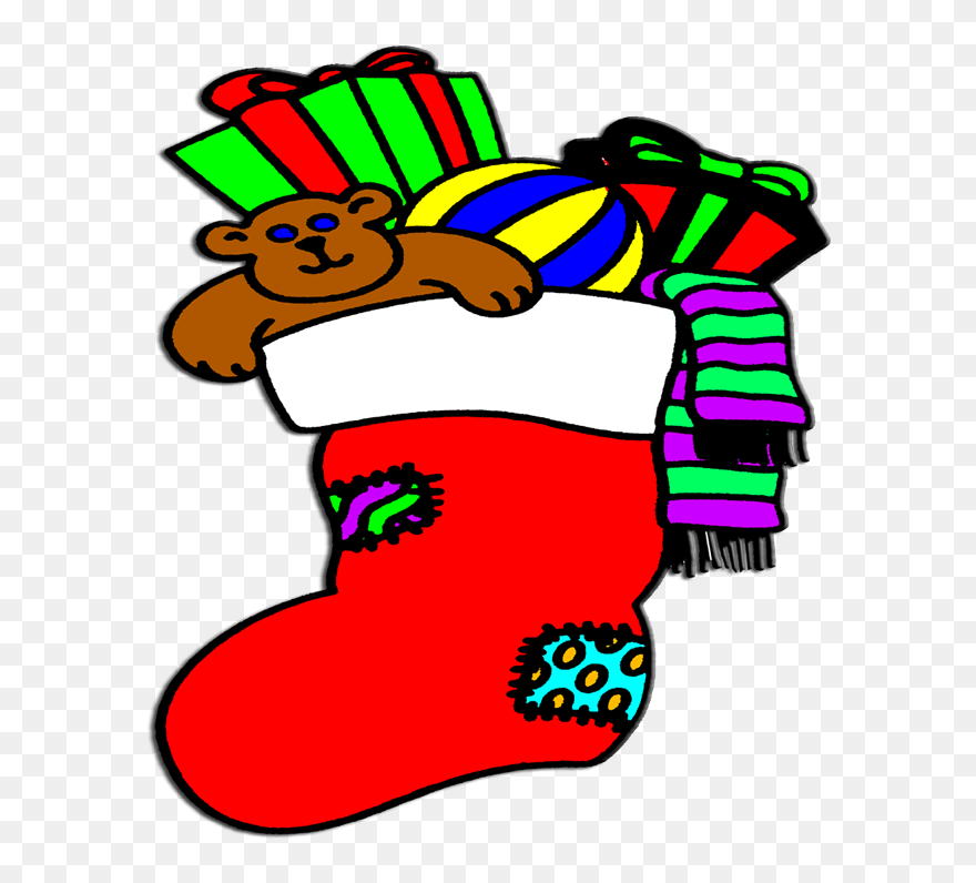 Stuffed Christmas Stocking Gifts For Him - Christmas Stocking Clipart