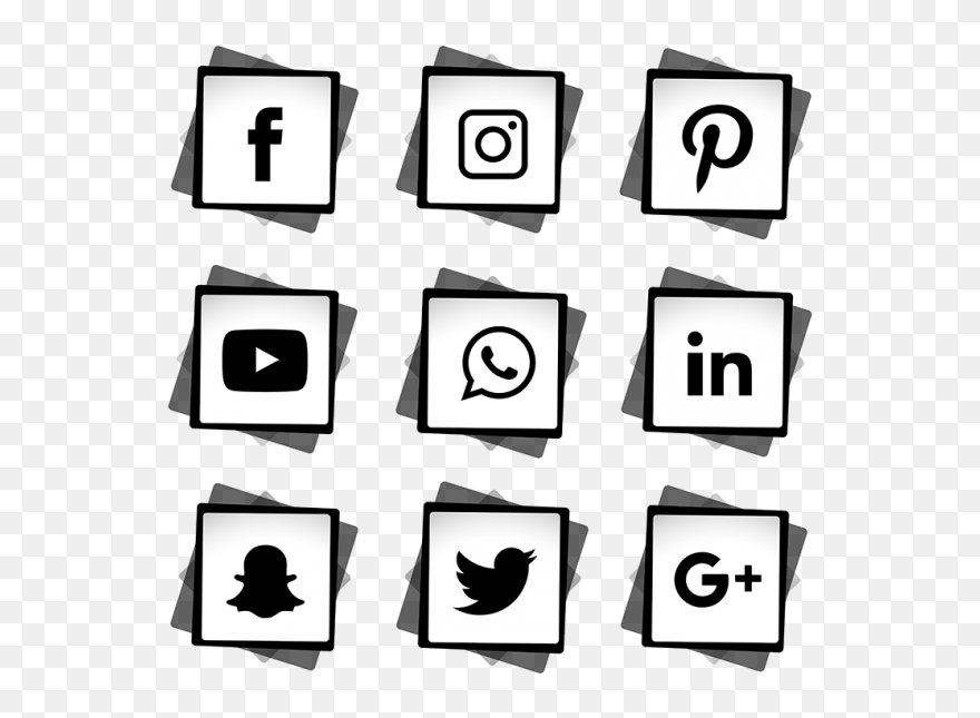 Media Icons Set Social Media Icon White Png- - Social Media Marketing Icon Clipart